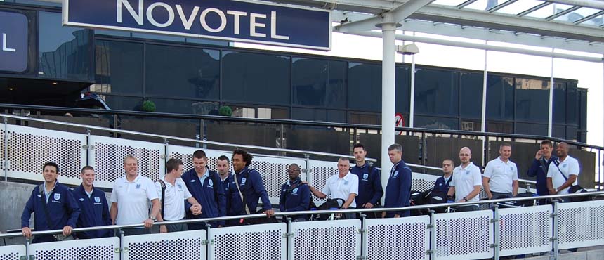 England's Blind squad prepare to leave Birmingham Airport